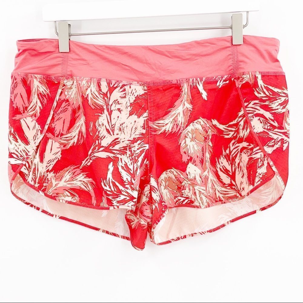 Patagonia orange and pink print athletic shorts